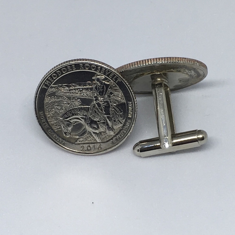 Teddy Roosevelt quarter cufflinks